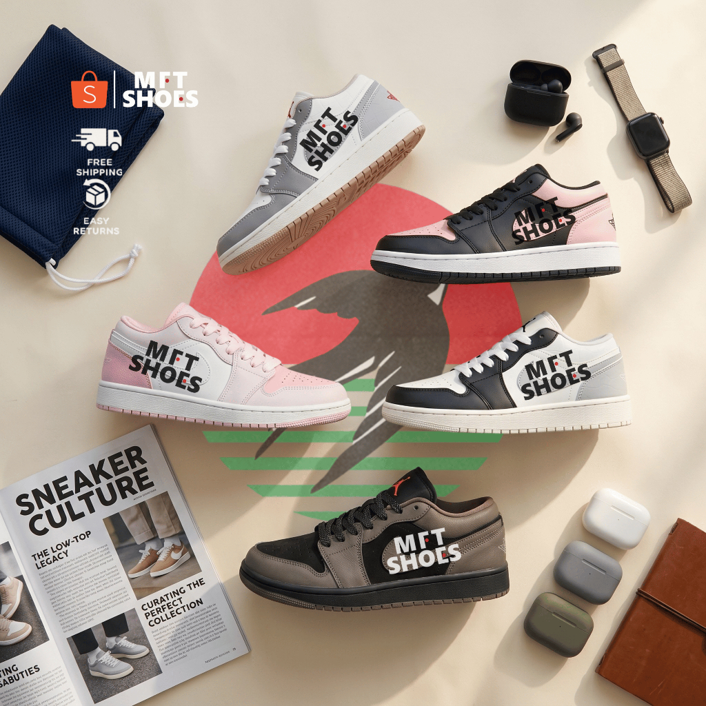 MFTSHOES - Sepatu Sneakers Model Air Jordan Low AJ1 Import Quality Size 37 - 44 Unisex Pria Wanita