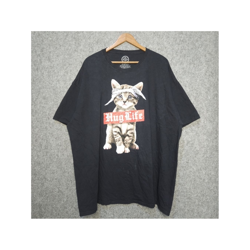 Hug Life Cat Tee Hitam XXXL | Parody Streetwear Graphic Oversize