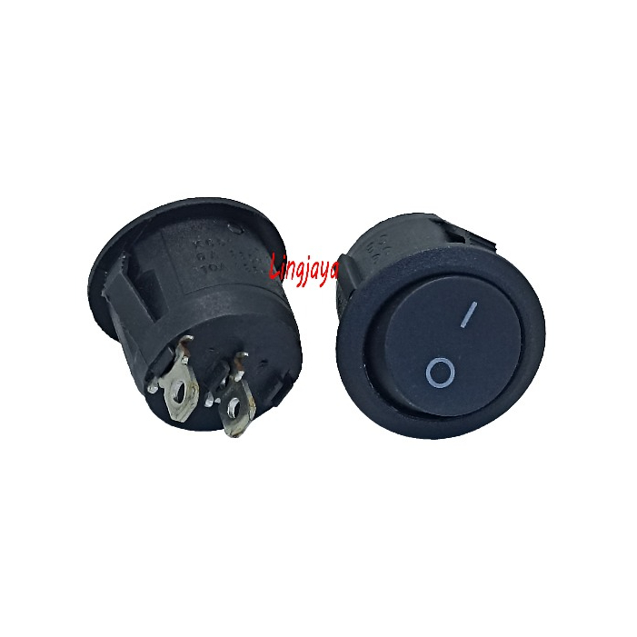 Saklar Switch Bulat Hitam ON - OFF 2pin Saklar ON OFF Bulat 2pin