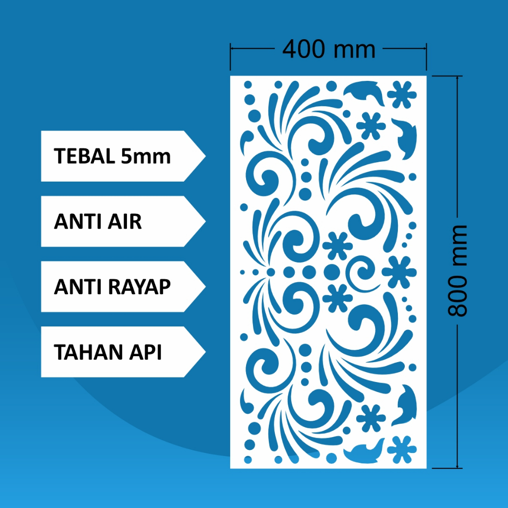 Krawangan Plafon PVC 80 x 40 x 0.5 cm / Krawangan /PVC Foam Board / Krawangan PVC Foam Board / Krawa