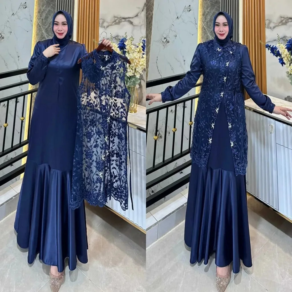 Vania Dress Gamis Kondangan Terbaru 2026 Model Terbaru Gamis Brokat Mix Payet Premium Mewah