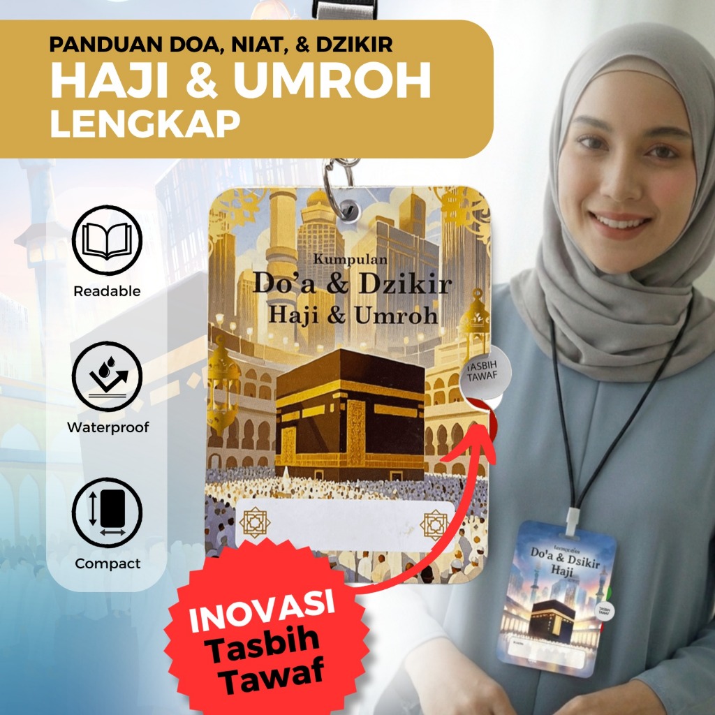 Buku Panduan Doa dan Dzikir Haji Umroh Praktis dan Lengkap terdapat tasbih tawaf | Flashcard Doa Haj
