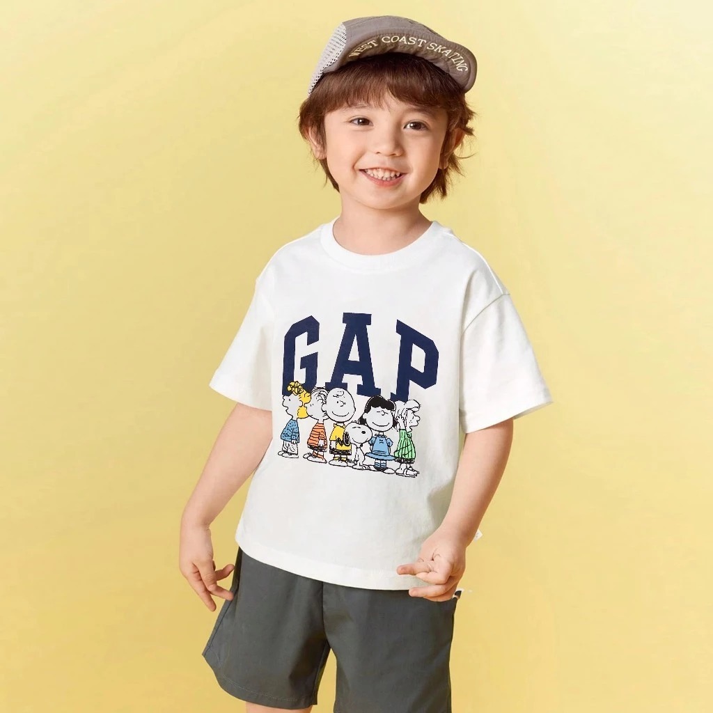Kaos Anak Oversize Sablon GAP 4-12 Tahun Motif Premium | Laki Laki - Perempuan | Pakaian anak