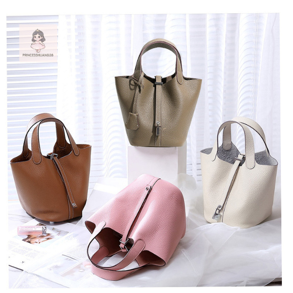 [Bag] Princesshuang28 - Picotin 22 Bag | Women Genuine Leather Luxury Cowhide Bucket Bag [Ready Stoc