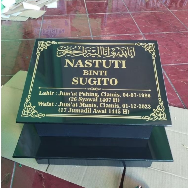BATU NISAN GRANIT KERAMIK PLUS DUDUKAN 30x40 | COD BATU NISAN GRANIT KERAMIK UKURAN 30X40 | BATU NIS