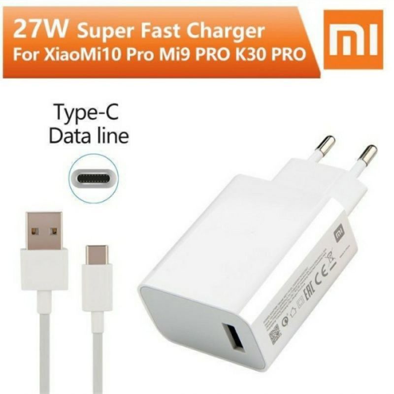 CHARGER XIAOMI MI9 27W FAST CHARGING TURBO CHARGER KABEL USB TYPE C