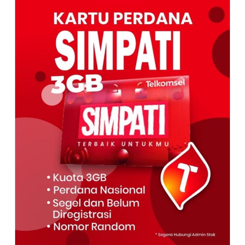 Kartu Perdana SimPATI 3GB Kuota Utama Nasional Telkomsel * Fresh dan Segel
