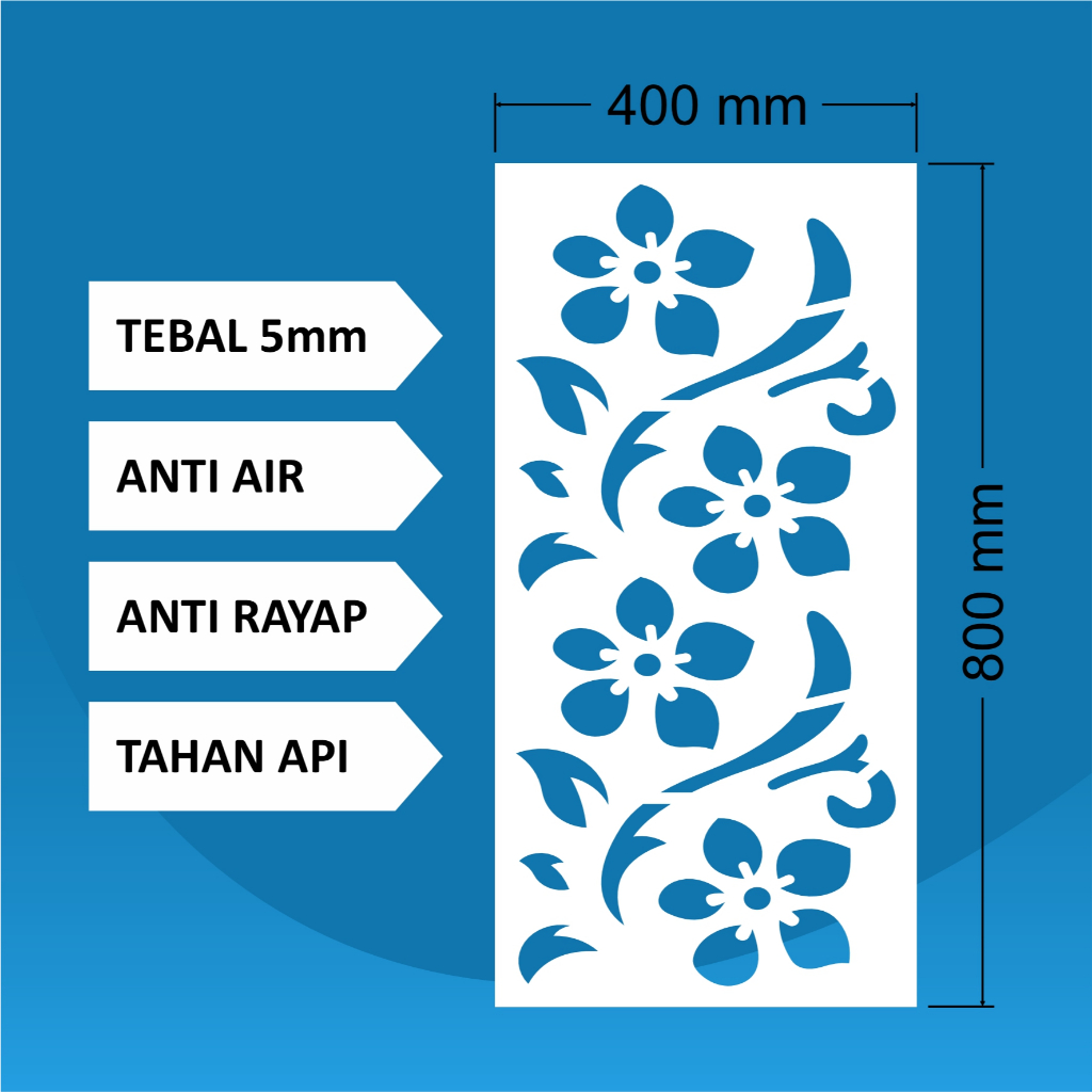 Krawangan Plafon PVC 80 x 40 x 0.5 cm / Krawangan /PVC Foam Board / Krawangan PVC Foam Board / Krawa