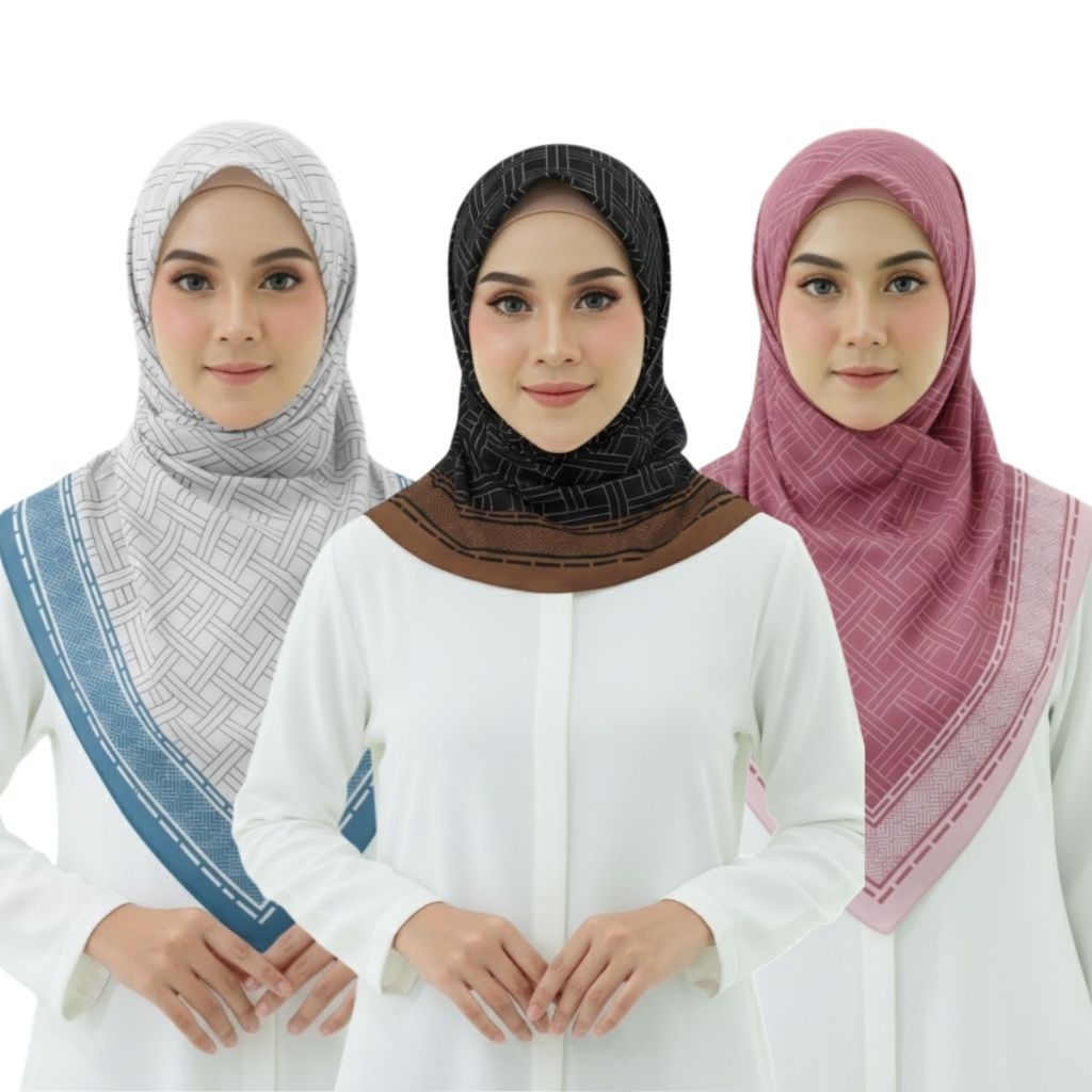 Hijab Kerudung Segi Empat Voal Motif Premium AMIRA SERIES Terbaru By sohib Scarves