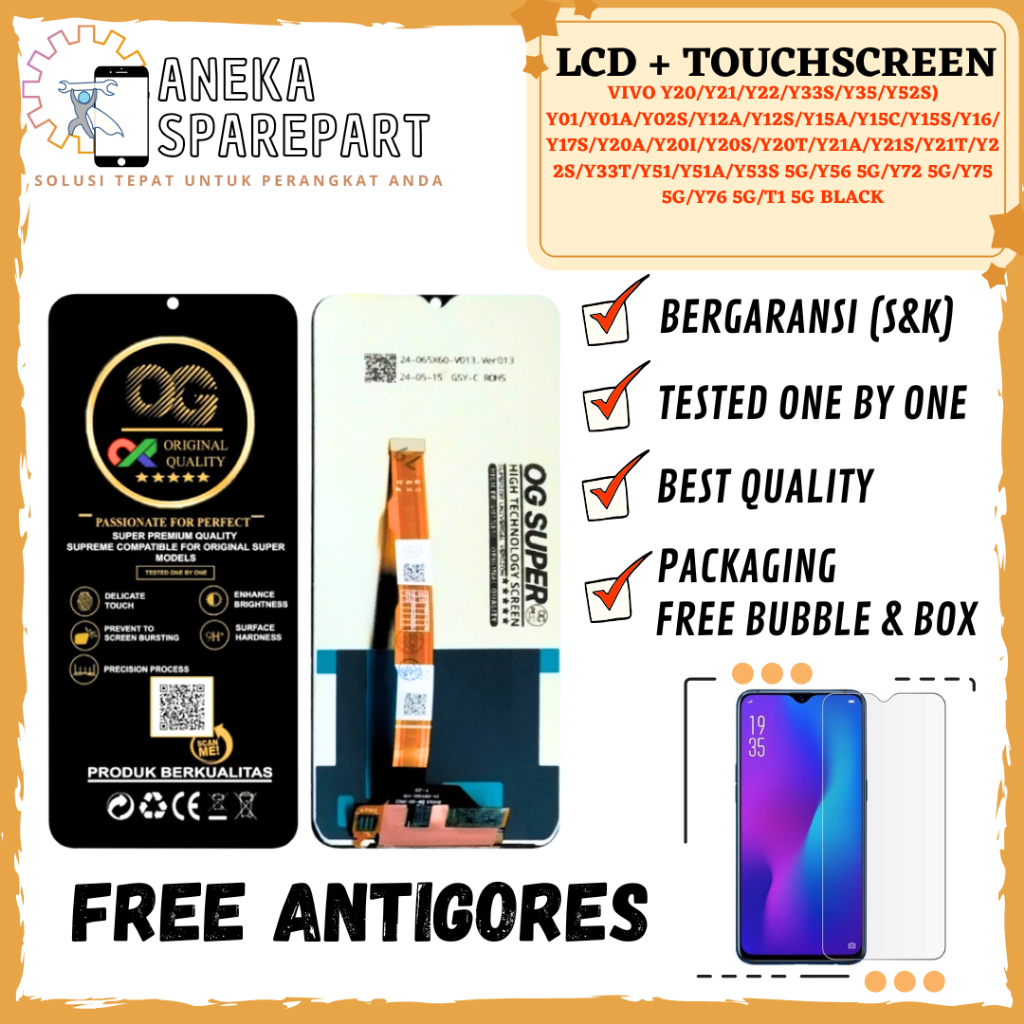 LCD + TOUCHSCREEN Vivo Y20 / Y20S / Y12S / Y15S / Y01 / Y01A / Y02S / Y12A / Y12S / Y15A / Y15C / Y1