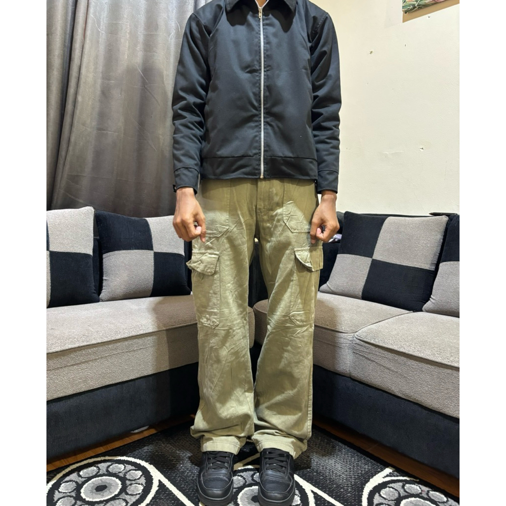 Zara Cargo Fatigue Pants Army
