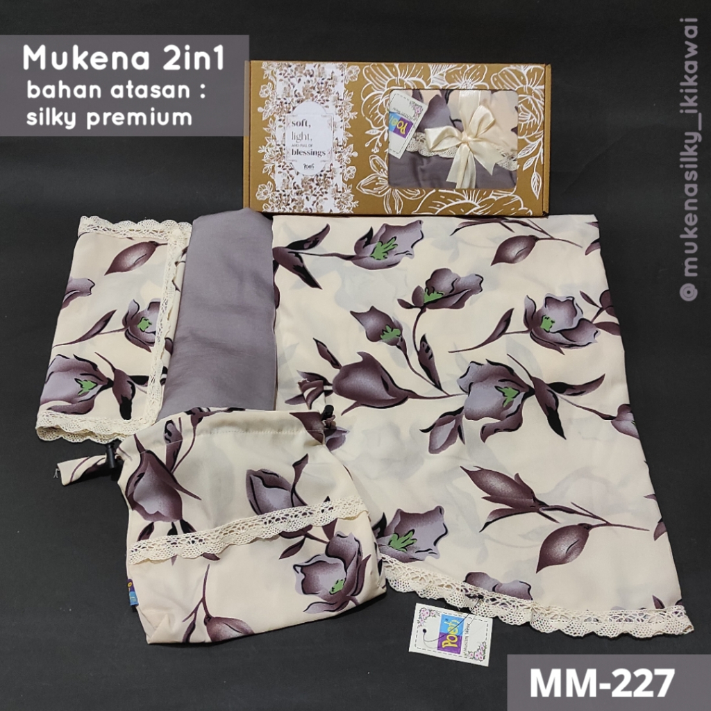 Ikikawai - Mukena 2in1 Premium Mukena Poeti Silky Dewasa (MM-227)