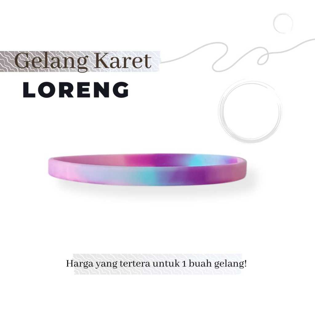 Gelang Karet Pria Distro Polos Kecil Loreng - Rubber Bracelet Sport