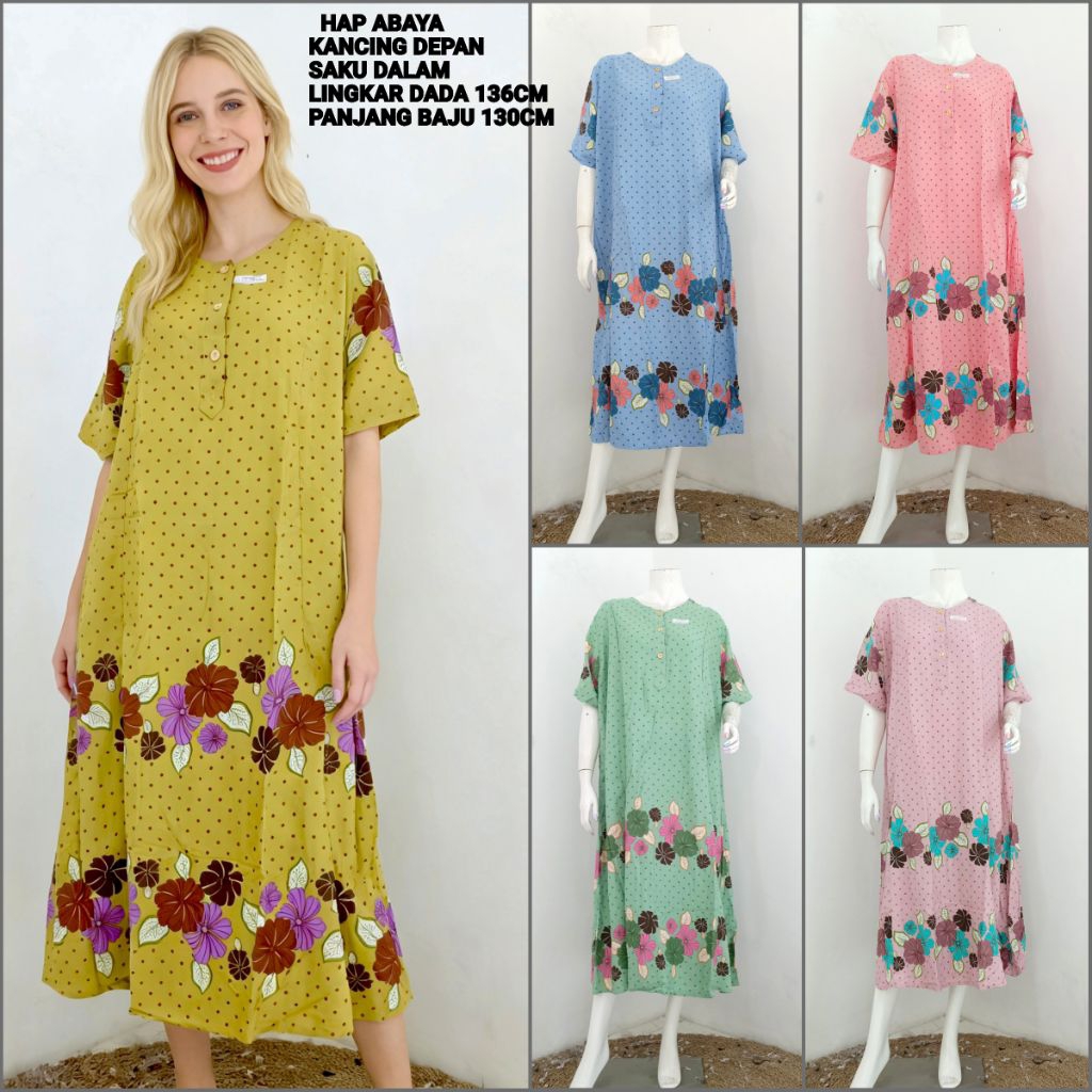 Longdress Hap Abaya Lengan Pendek Busui Jumbo