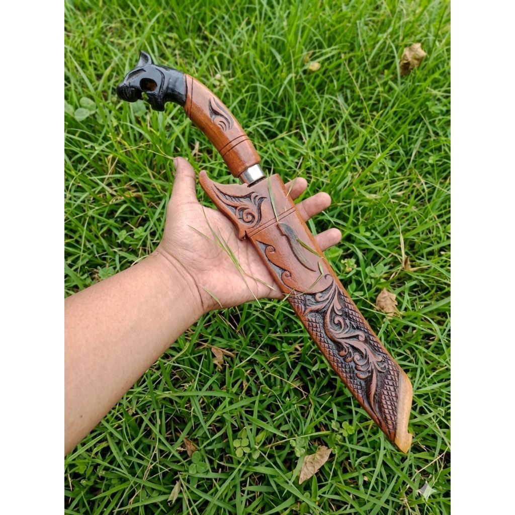 Golok Tebas Kebun Ukiran BajjaPer Asli Bilah 30cm