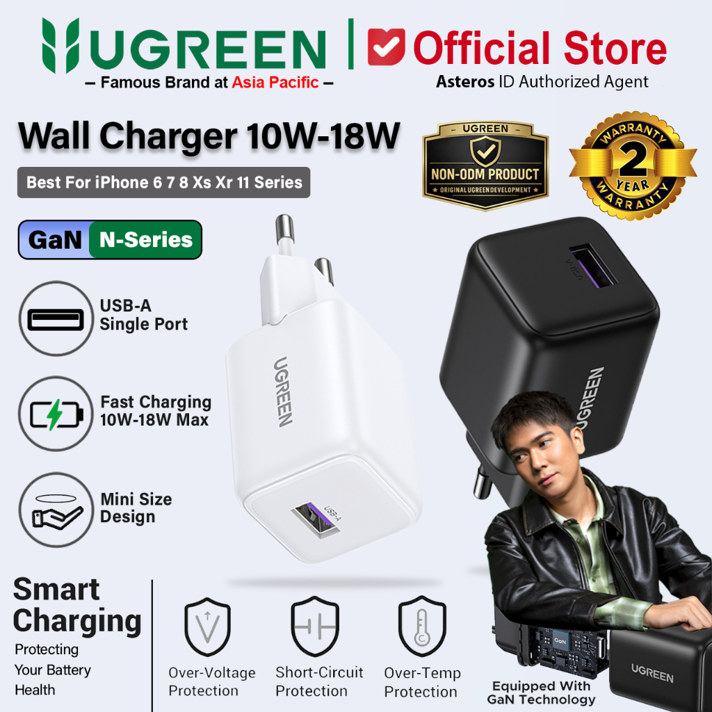 UGREEN Kepala Charger iPhone 5 6 7 8 X Xs Xr Fast Charging 10w 18w