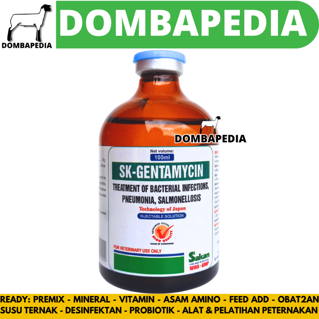 SK GENTAMYCIN 100ML SAKAN - Obat Hewan Antibakteri Spektrum Luas Ternak Unggas Ayam Like GENTA 100