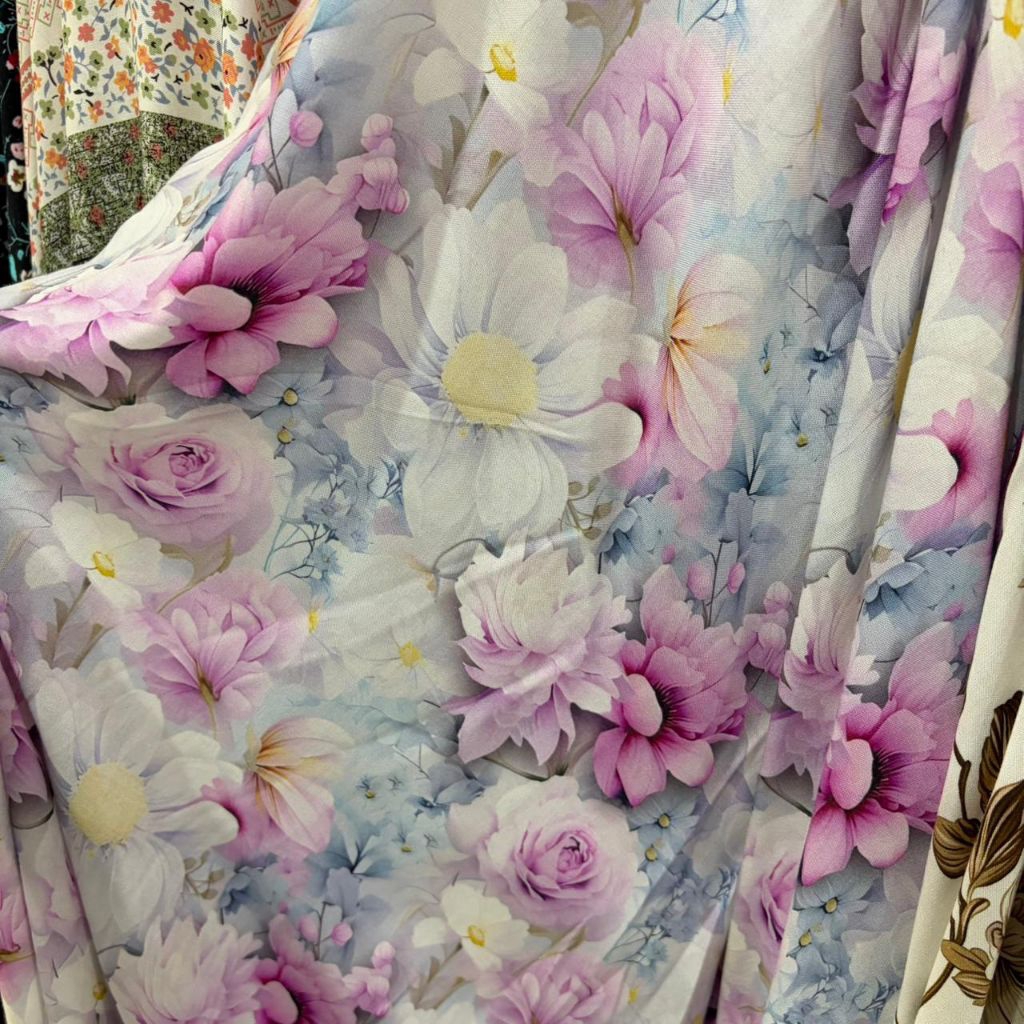 kain katun rayon viscose premium motif bunga besar