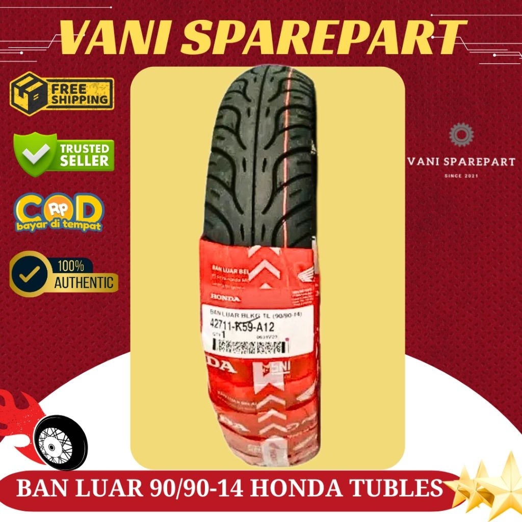 BAN LUAR TUBLESS HONDA FEDERAL BELAKANG 90/90-14 BELAKANG MATIK MATIC VARIO BEAT TUBLESS HONDA ORI T