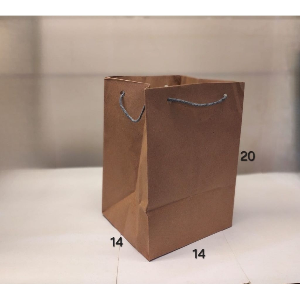 Paperbag Tali Kraft Coklat 14x14x20 cm