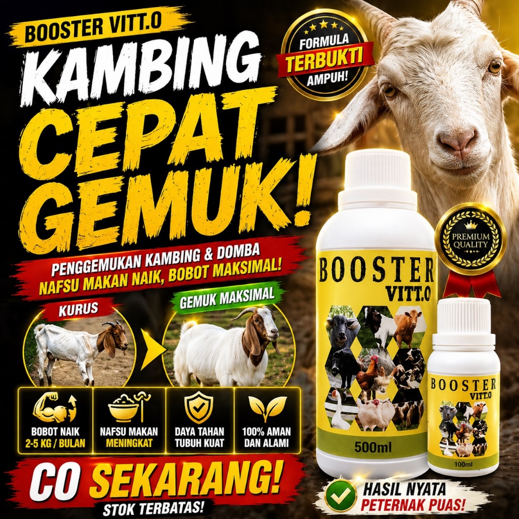 Vitamin Penggemuk kambing Penggemuk Domba Obat Nafsu makan Kambing Domba Booster kambing Domba