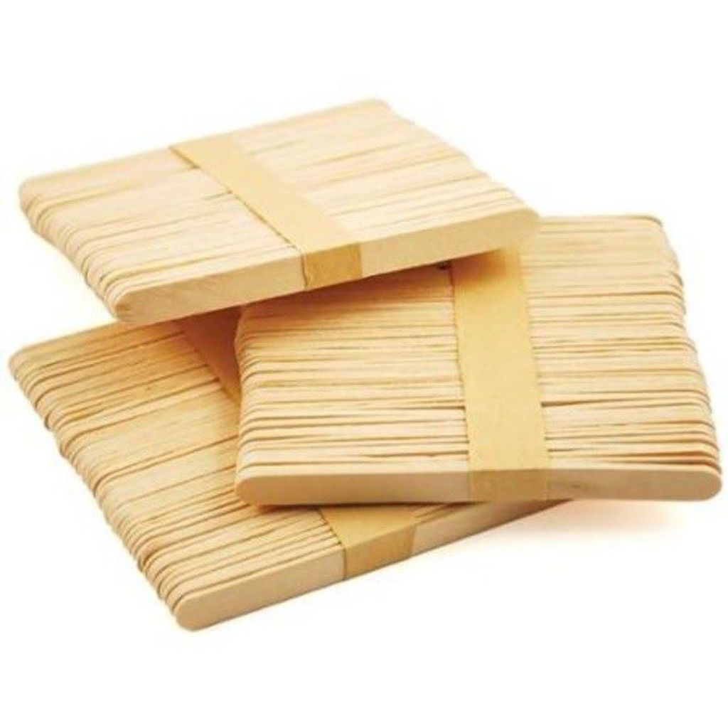 Stik Es Krim Kayu Polos - Bahan Kayu Pinus, Aman untuk Makanan, Cocok untuk Prakarya