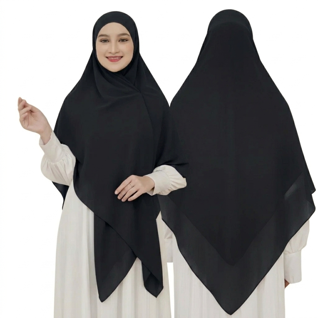 Maysaron Khiban Khimar Bandana Jumbo Segi Empat Syari  Set Cadar Ceruty Baby Doll Premium