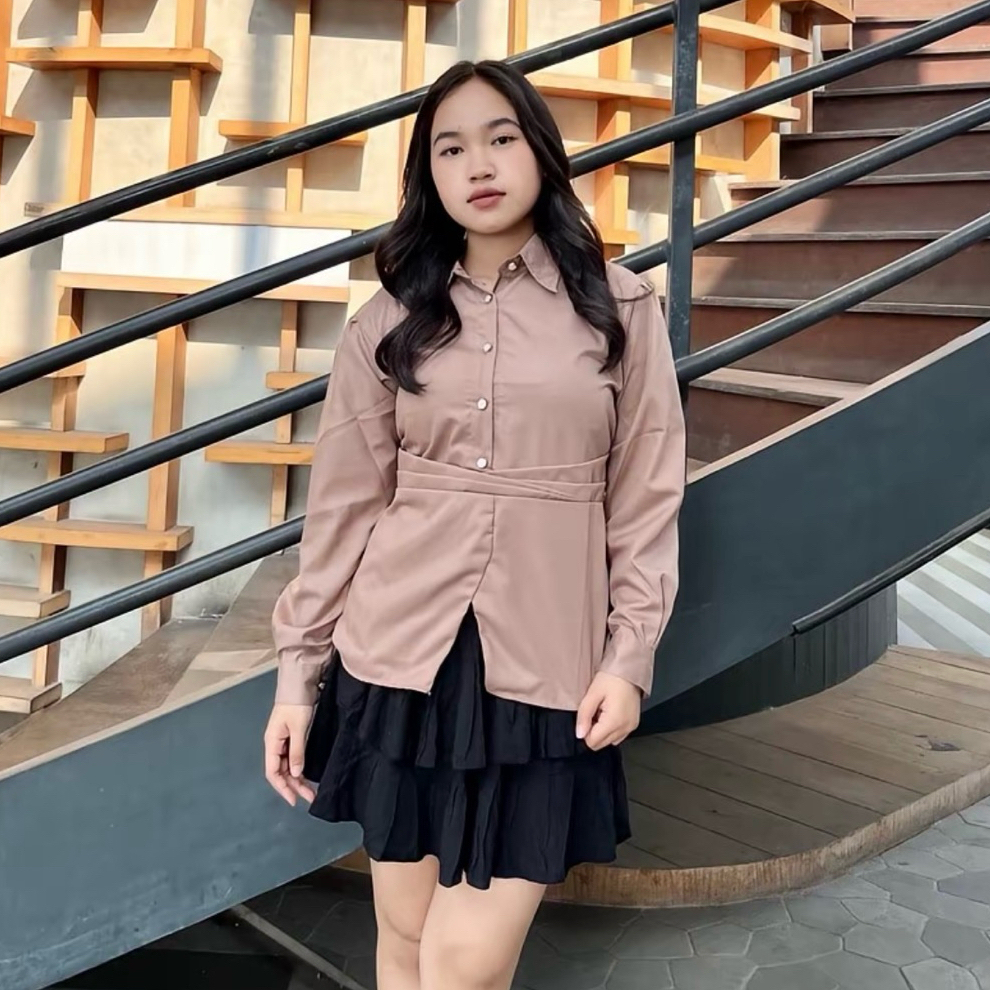 Amelia Blouse Top Kemeja Atasan Wanita Bahan Toyobo