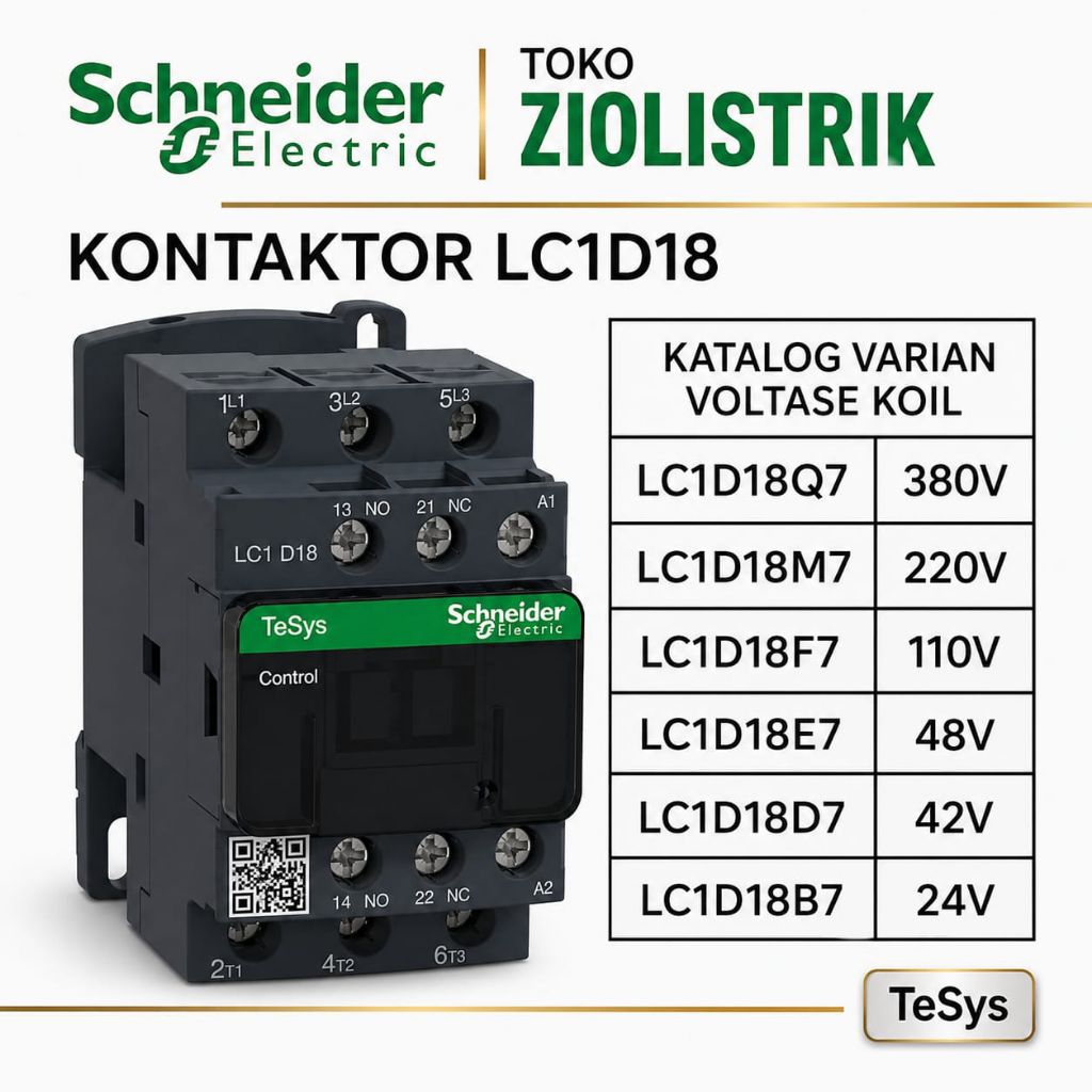 Kontaktor Schneider LC1D18 LC1D18M7 LC1D18Q7 LC1D18F7 LC1D18B7 LC1D18D7 LC1D18Q7 3 Pole Kontaktor Te