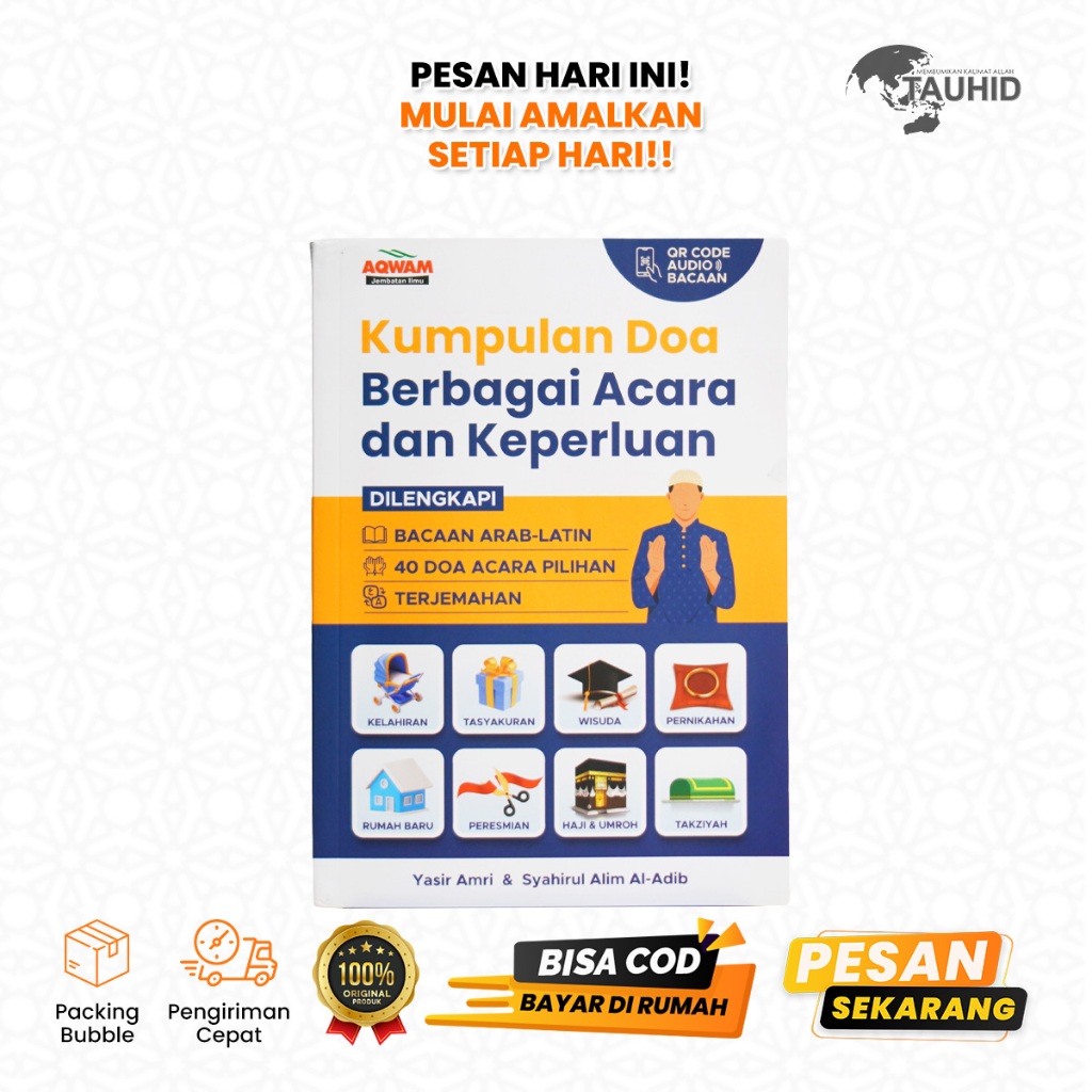 Buku Kumpulan Doa Berbagai acara dan Keperluan Lengkap Arab & Terjemah FREE Tasbih Digital
