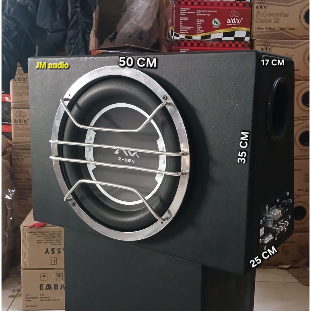 Speaker BASS BOX 12inch (ACTIVE) AVX Z GEN 12 Doble Coil Max 450Watt (mobil). 12volt Universal (Mobi
