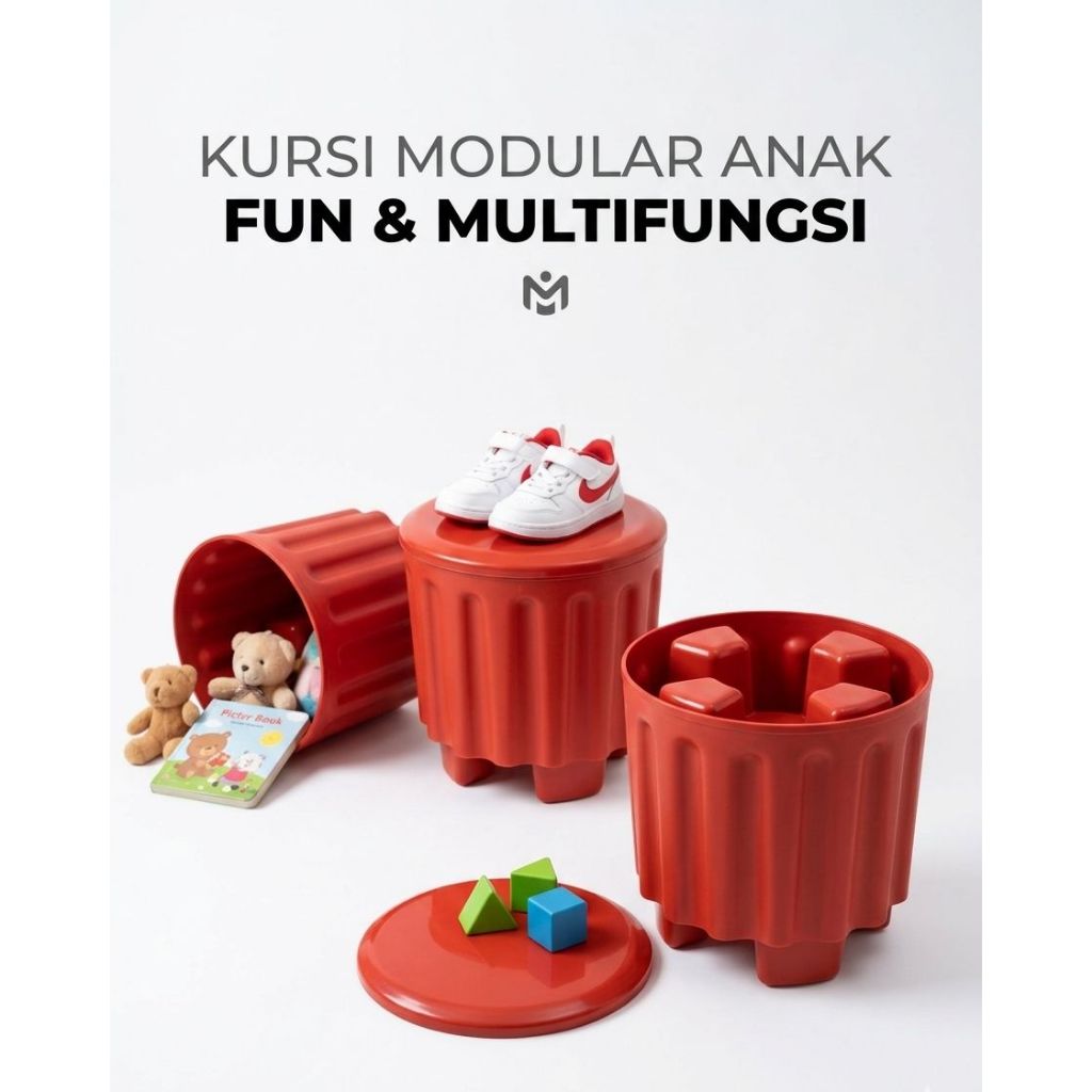 kursi plastik / kursi anak / kursi multifungsi / kursi lucu / kursi bulat plastik/ kursi storage