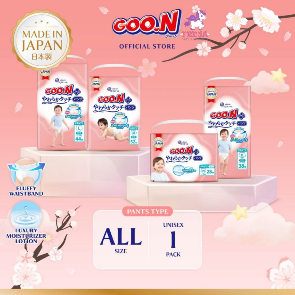 Goon - Diaper Plus Premium S-XXL | Popok Bayi Sekali Pakai - Pempers GOO.N