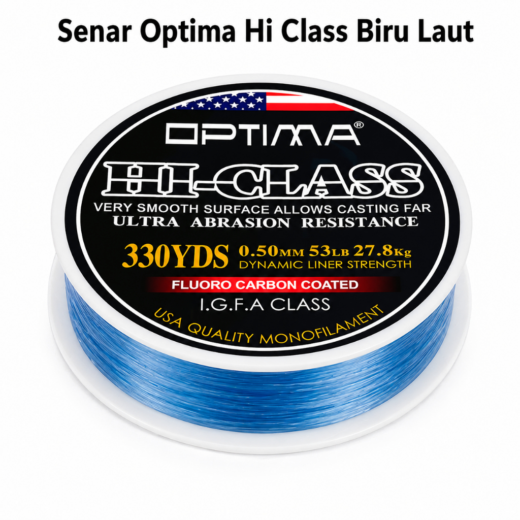 Senar Pancing Super Kuat OPTIMA HI CLASS (Biru Laut)