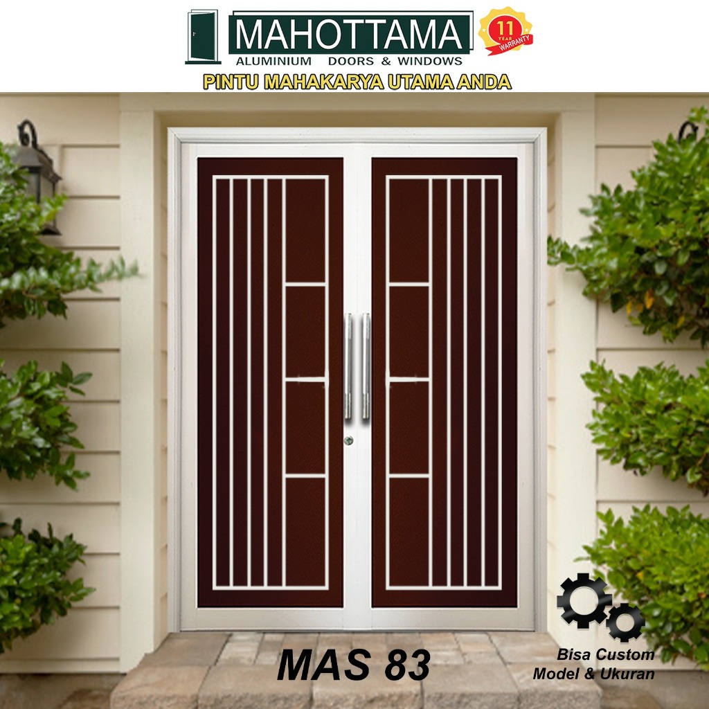 MAHOTTAMA MAS83 - Pintu Aluminium Rumah Utama Minimalis 174 x 215