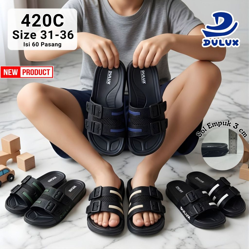 DULUX Sandal Selop Anak Laki Cowok Remaja Usia 5 6 7 8 9 10 Tahun