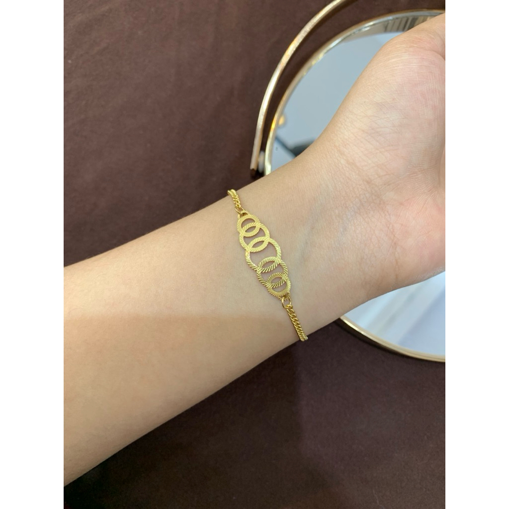 Gelang Rantai Titanium Plat Melingkar