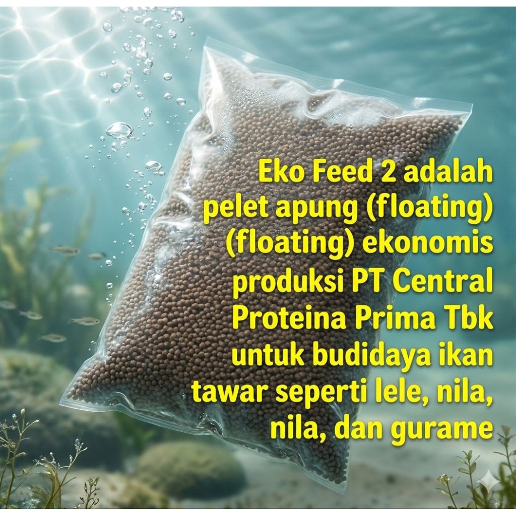Pakan Ikan Lele Air Tawar 1Kg EKO FEED 2- Pelet Floating 2mm Repack