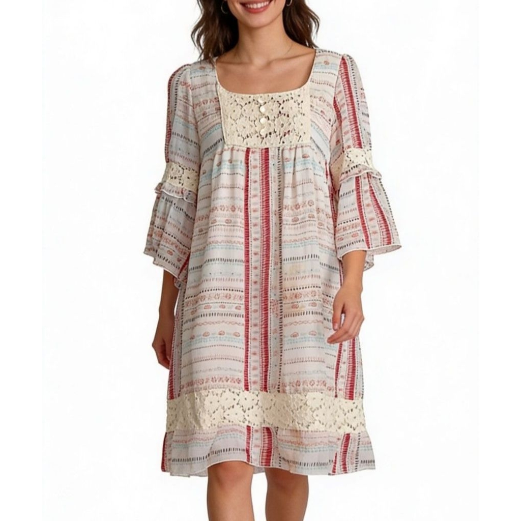 Chiffon-Lace Dress Korean