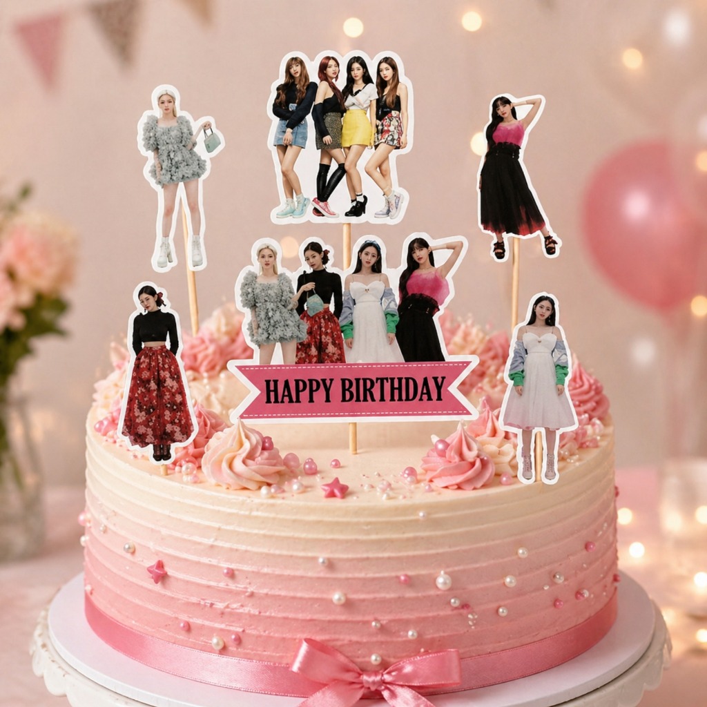 {CKI} Cake Topper Kertas BTS, BTS Butter, Black Pink