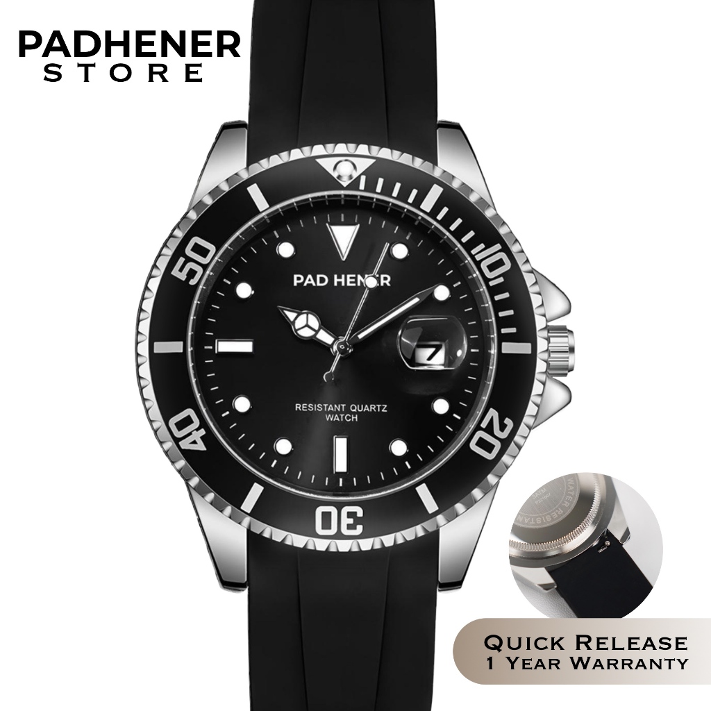 PAD HENER SKY MASTER Rubber Jam Tangan Original Bezel aktif Quick Release