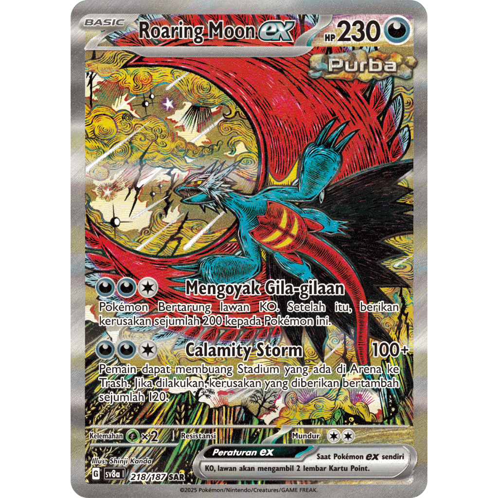 Roaring Moon ex Festival Terastal ex 218/187 Kartu Pokemon TCG Indonesia