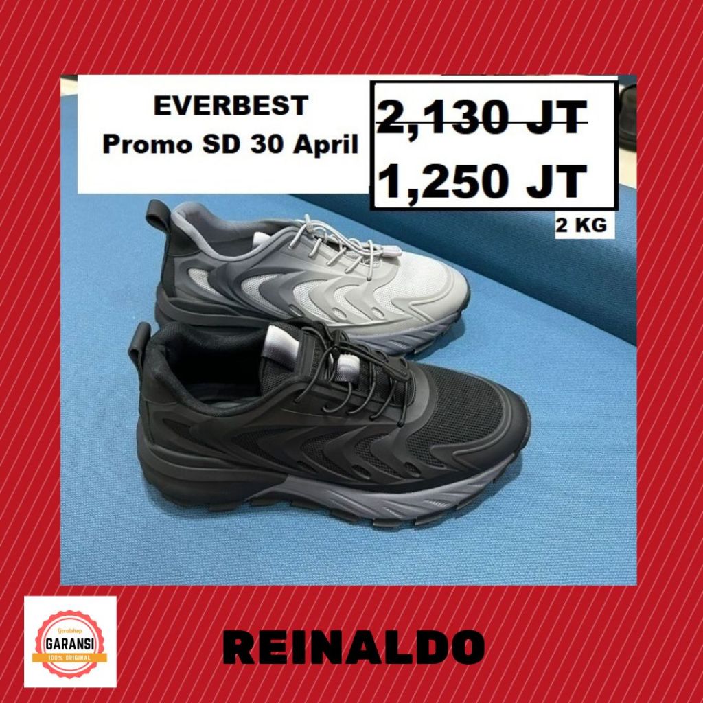 Sepatu sneakers EVERBEST PRIA men man seri REINALDO ORI 100%
