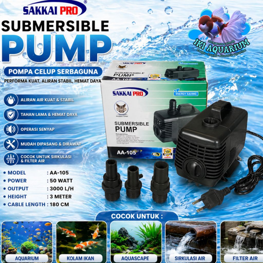 SAKKAI PRO AA 105 Pompa kolam airmancur hidroponik