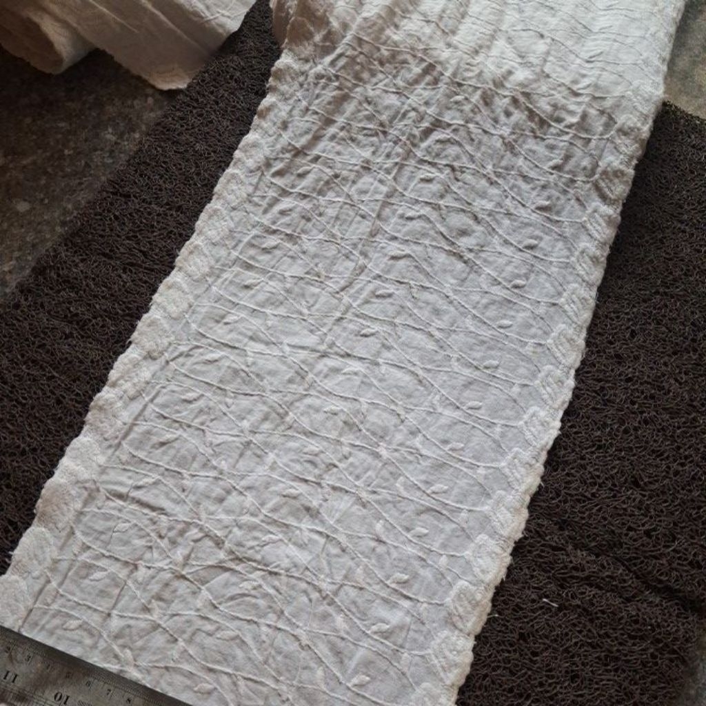 Renda katun jepang bordir / renda bahan katun / kain renda katun ukuran 8-21cm.harga permeter.warna 