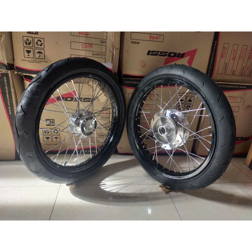 VELG SET ROSSI UKURAN 140 160 RING 17 TROMOL SET PLUS BAN PRIMAX VEGA JUPITER KARISMA SUPRA X125 REV