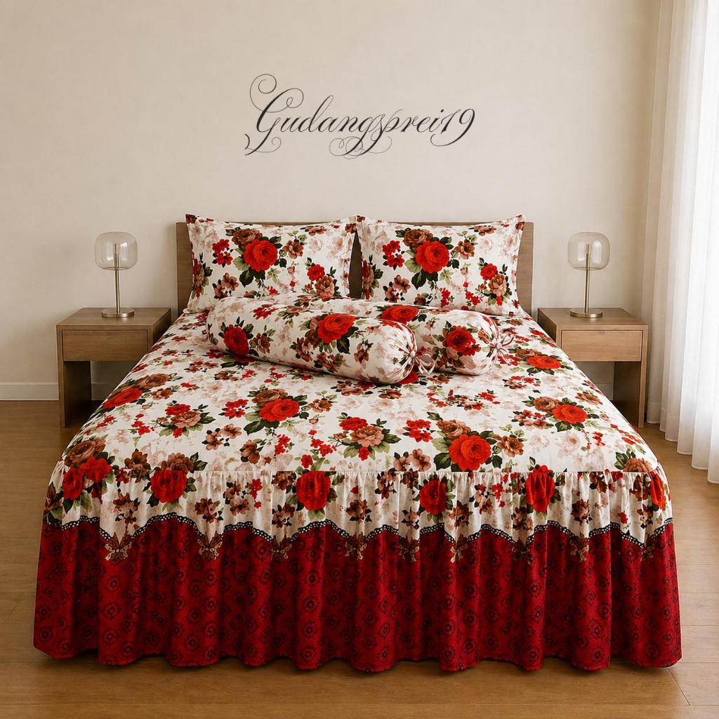 Cod (Bayar di Tempat) Seprei Homemade Motif Bunga / Sprei Rumbai Ukuran 160x200x40, 160x200x60, 180x