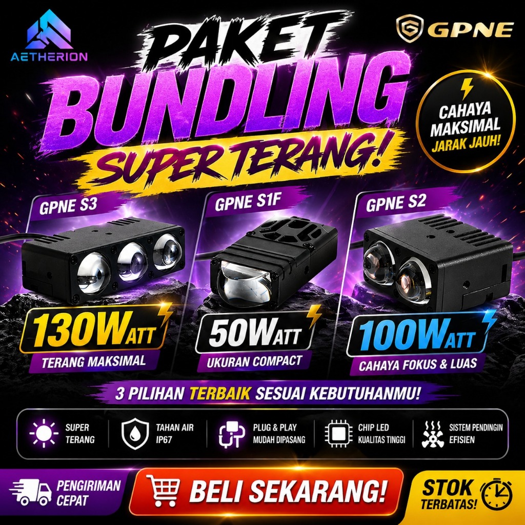 BUNDLING 3 SET LAMPU TEMBAK MOBIL MOTOR SOROT MINI LASER PROJIE PROJECTOR BILED LED S1F S2 S3 GPNE A