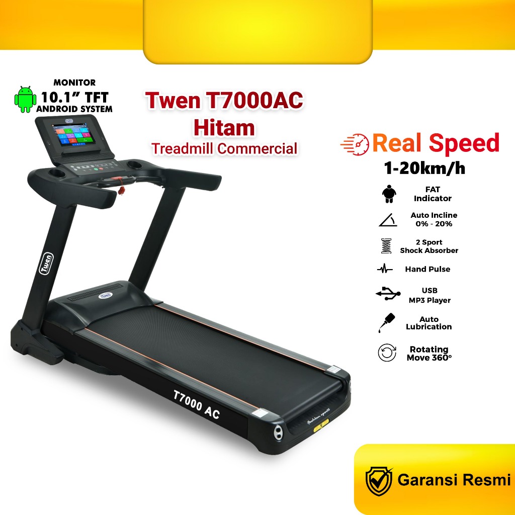 TWEN T7000AC Treadmill Listrik Treadmill Portable Treadmill Multifungsi Treadmil Lipat Alat Olahraga