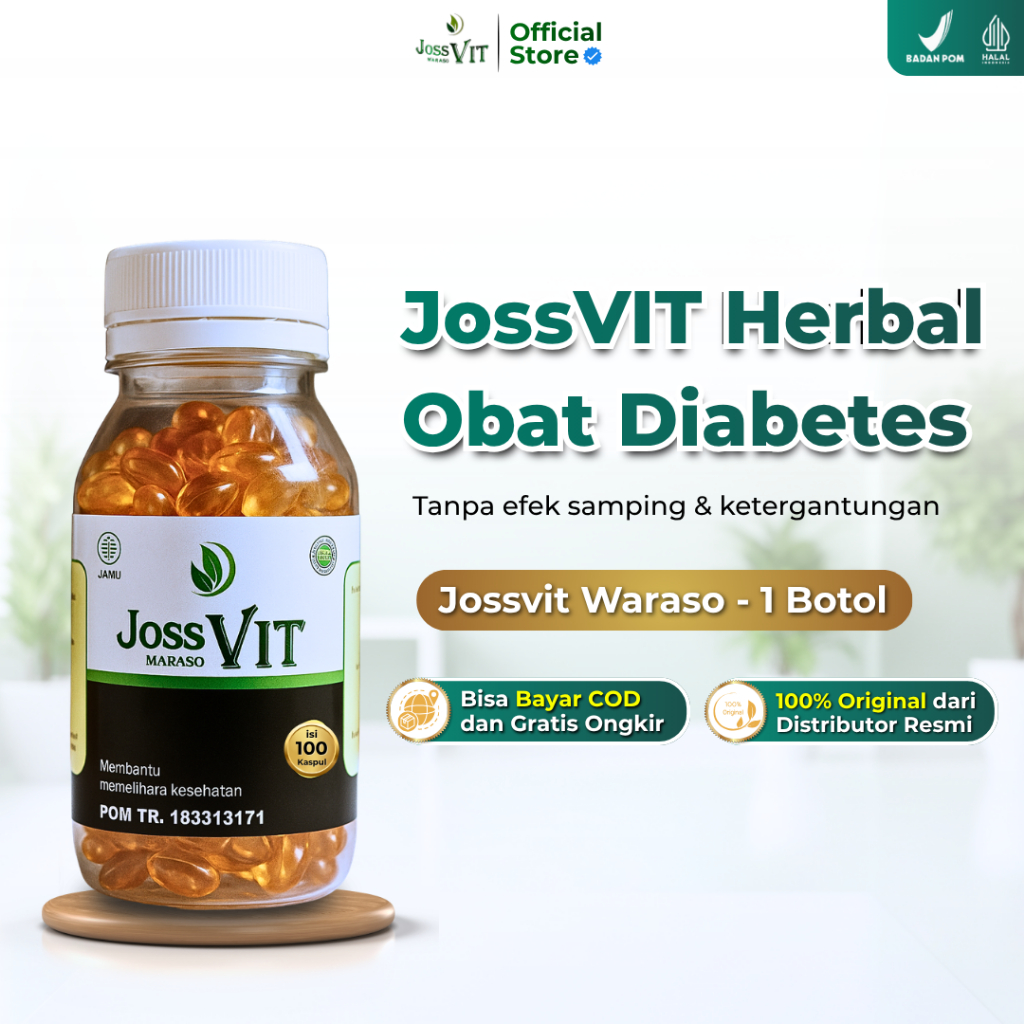 Joss Vit Obat Diabetes Atasi Gula Darah Tinggi Dengan Herbal Original isi 100 Kapsul